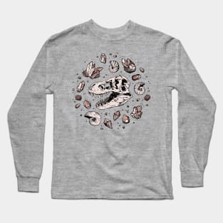 Geo-rex Vortex | Tyrannosaurus Dinosaur Science Art | Rose Quartz Long Sleeve T-Shirt